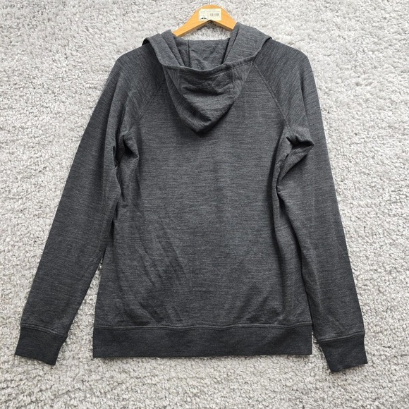 Icebreaker Jacket Womens Large Gray Logo Merino Wool Crush Full Zip Hooded - Picture 9 of 13